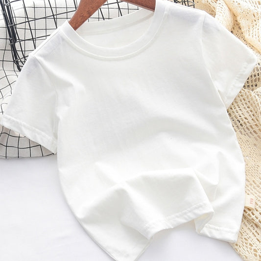 Boys And Girls White T-shirt Half Sleeved Top