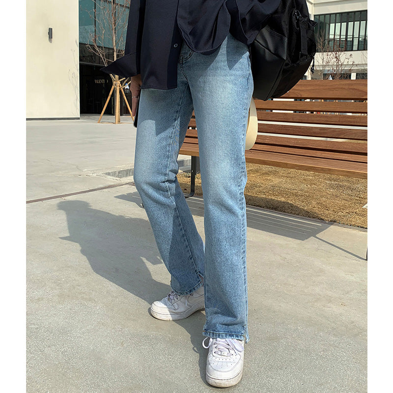Jeans Boys Summer New Straight Loose Pants Korean Style Trend Blue Casual Trousers - Tokcobstore