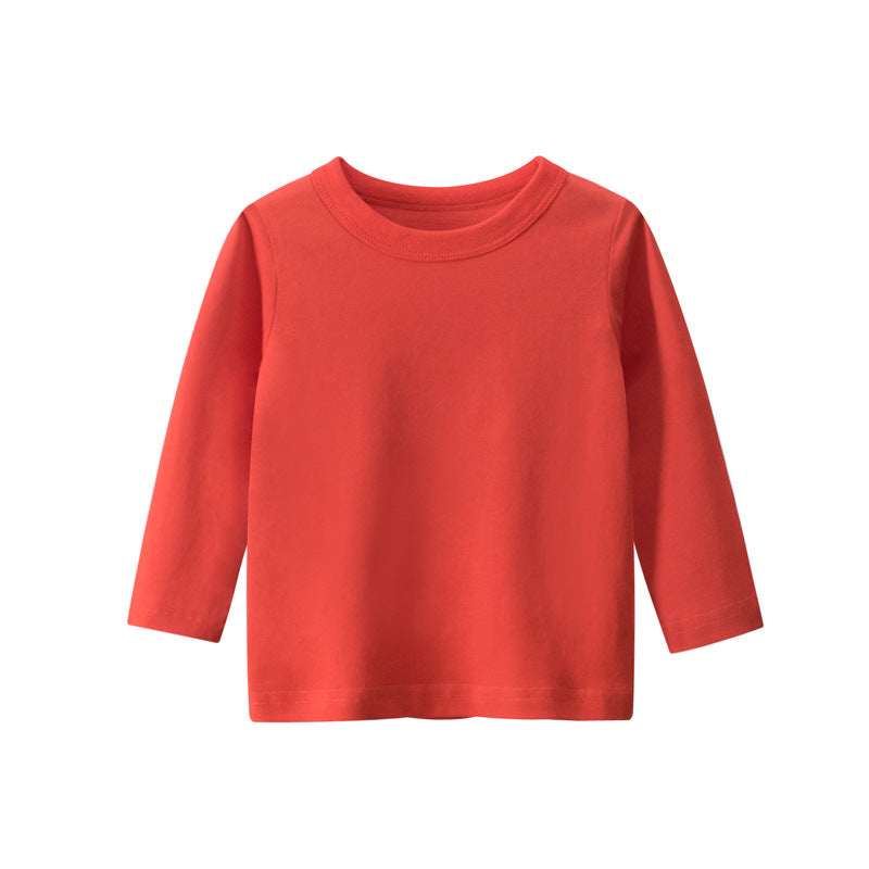 Boys Long Sleeve T Shirt Solid Color Advertising Shirt Children's Clothes - Tokcobstore