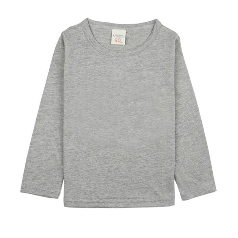 Autumn Children's Round Neck Solid Color Long-sleeved T-shirt