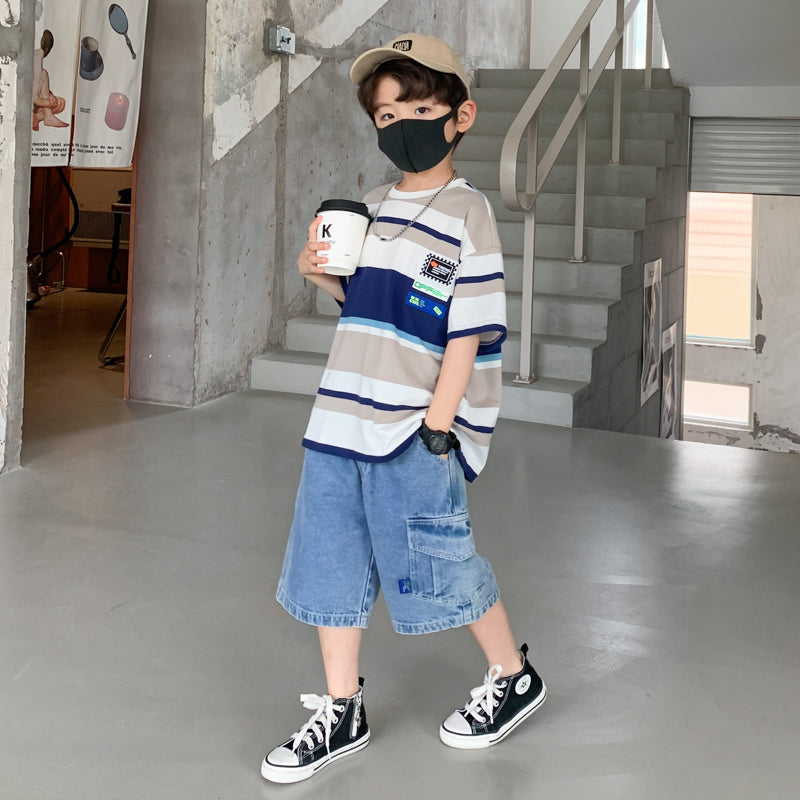 Boys Summer Casual T-Shirt Shorts Set - Tokcobstore