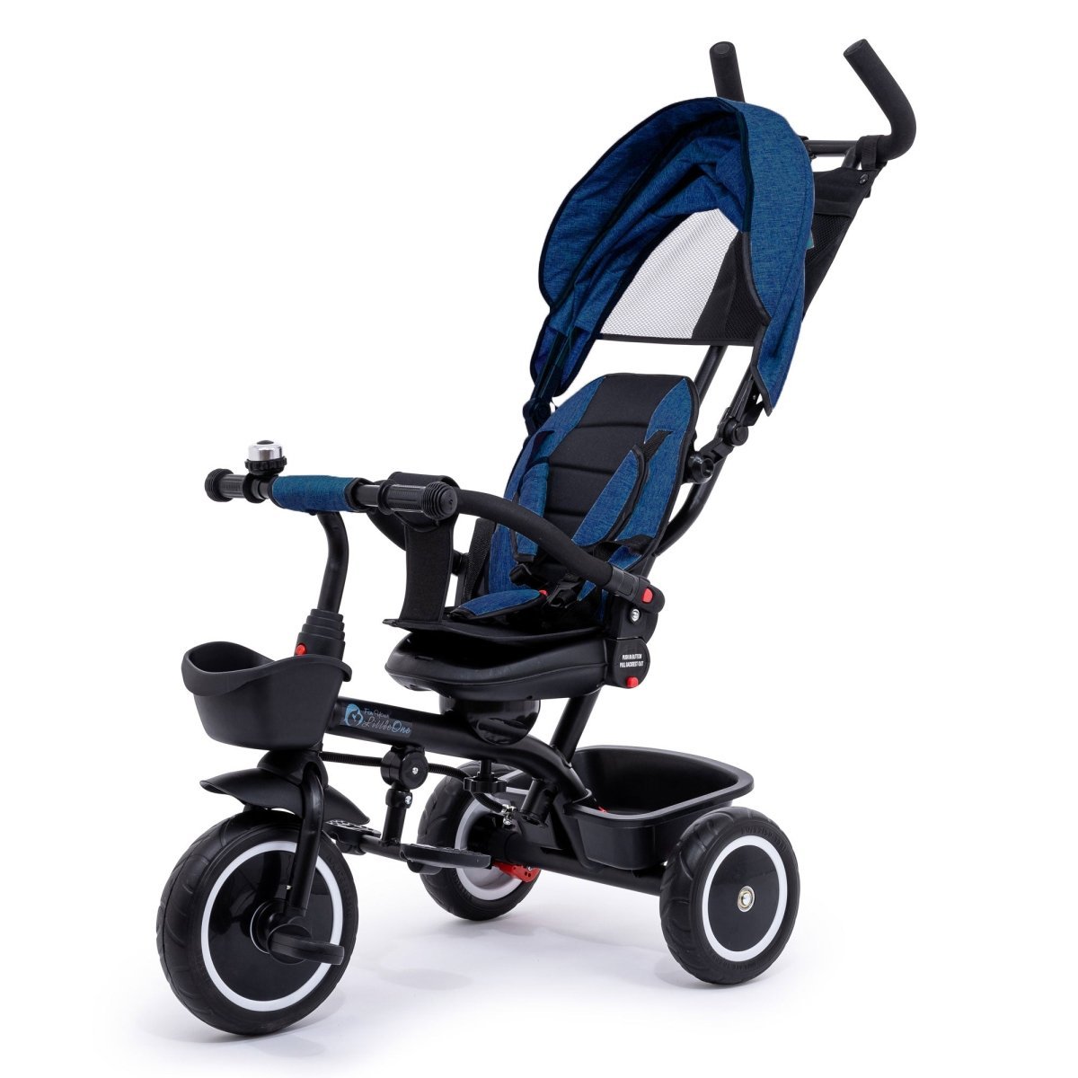 Foryourlittleone 6 in 1 Trike V3 in blue, designed for ages 9 months to 5 years, featuring adjustable seat and canopy.